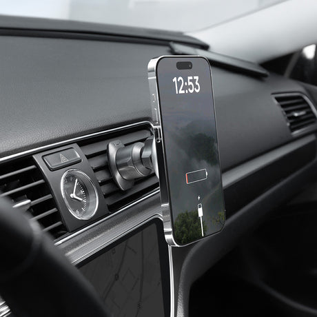 Suport Proove with Wireless Charging Magic Circle (WHMC15020006), for Air Vent, Magnetic, Zinc Alloy, 15W, Argintiu