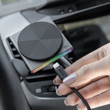 Suport Proove with Wireless Charging Neostorm (WHNS15002003), for Air Vent, Magnetic, Qi2, 15W, RGB, Aluminum, Gri
