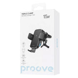 Suport Proove with Wireless Charging Triple Clamp (WHTC15010001), for Air Vent, Automatic Arms, 15W, 4.0"-6.9", Negru