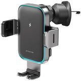 Suport Proove with Wireless Charging Triple Clamp Pro (WHTP15010004), 2in1 Mount, Automatic, LED, Qi2 15W, Metal Grey