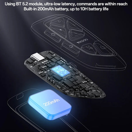 Suport Yesido Bluetooth Remote Control (SF25), Swipe videos/Read Novels/Take Photos Remotely, 200mAh, Negru