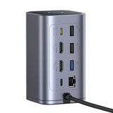 Hub Baseus NU1 Air Spacemate (B00568103813-00), USB-C, 2x HDMI / 3x USB-C / 4x USB / RJ45 / SD-TF, Gri