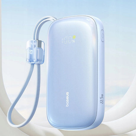 Baterie externa Baseus EnerFill FC21 Qpow 3 Ultra (E0027L03), with Detachable Cable, 10000mAh, 22.5W, USB, USB-C, Galaxy Blue