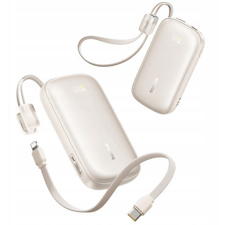 Baterie externa Baseus EnerFill FC21 Qpow 3 Ultra (E0027L01), Detachable Cable, 10000mAh, 22.5W, USB, USB-C, Natural Titanum