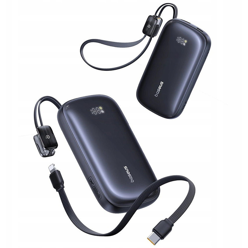 Baterie externa Baseus EnerFill FC21 Qpow 3 Ultra (E0027L00), with Detachable Cable, 10000mAh, 22.5W, USB, USB-C, Negru Cosmic