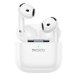 Casti Yesido (TWS31S), TWS, Microphone, Bluetooth 5.4, Half-In-ear Design, 300mAh, Small Package, Alb