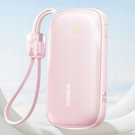 Baterie externa Baseus EnerFill FC21 Qpow 3 Ultra (E0027Q02), Detachable Cable, 10000mAh, 45W, Digital Display, Nebula Pink