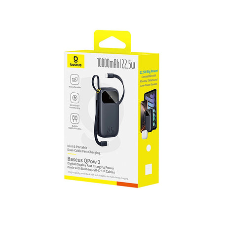 Baterie externa Baseus EnerFill FC31 (P10082106123-00), USB, Type-C, with Cable, 22.5W, 10000mAh, Digital Display, Negru