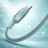 Cablu Baseus Discolor (E0420701), USB-C to USB-C, 100W, 480Mbps, 2m, Albastru /Green