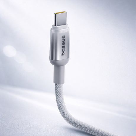 Cablu Baseus Discolor Series (E0420800), USB to Type-C, Braided Nylon Cord, 480Mbps, 100W, 1m, Albastru /Green