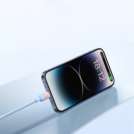 Cablu Baseus Discolor (E0420803), USB-A to USB-C, 100W, 480Mbps, 2m, Argintiu