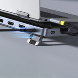 Hub/Dock Baseus Docking Station EliteJoy EH3 (B0114200), USB-C to 2x HDMI, DP, 3x Type-C, 3x USB, SD/TF, RJ45, 10Gbps, Gri Spatial