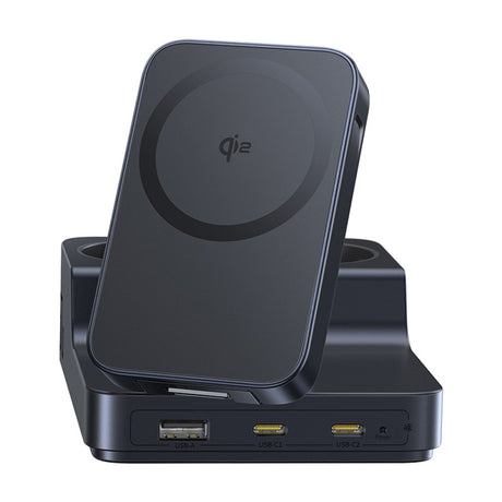 Incarcator Baseus 6in1 Charging Station Nomos ND11 (E00078801123-00), Magnetic Wireless, 2x AC, 2x USB-C, USB, 67W, Negru Cosmic