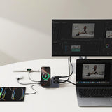 Incarcator Baseus 6in1 Charging Station Nomos ND11 (E00078801123-00), Magnetic Wireless, 2x AC, 2x USB-C, USB, 67W, Negru Cosmic