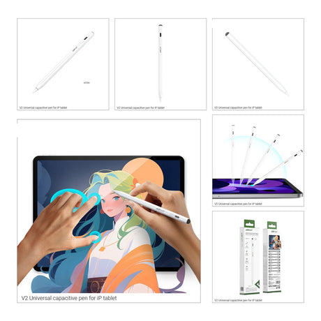 Stylus Acefast Stylus Pen (V2), for iPad, Auto Sleep Function, LED Indicator, Alb