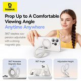 Suport Baseus MagPro 3 (Z0004803), Magnetic, Dual-Ring, Alb Stelar Off-White