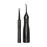 Bitvae Electric Toothbrush (E11) + Water Flosser (F5020E), Ultrasonic, 2x4 Heads, 5 Brush Modes, 3 Irrigate Modes, Negru