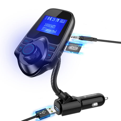 Gadget Techsuit FM Modulator JamLink (MFM4), Bluetooth, Jack 3.5mm, TF Card, 10–24V, Negru