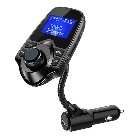Gadget Techsuit FM Modulator JamLink (MFM4), Bluetooth, Jack 3.5mm, TF Card, 10–24V, Negru