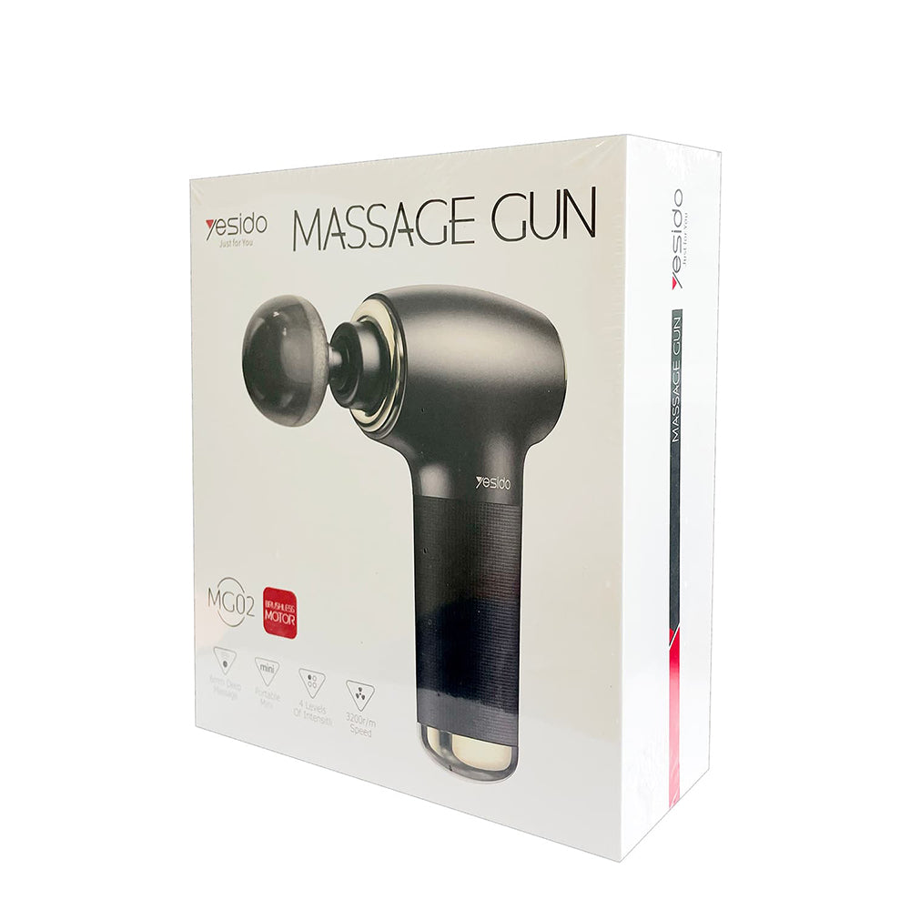 Yesido Mini Portable Massager Gun (MG02), Type-C, 4 Speed Level, 3200RPM, 1500mAh, 10W, Negru