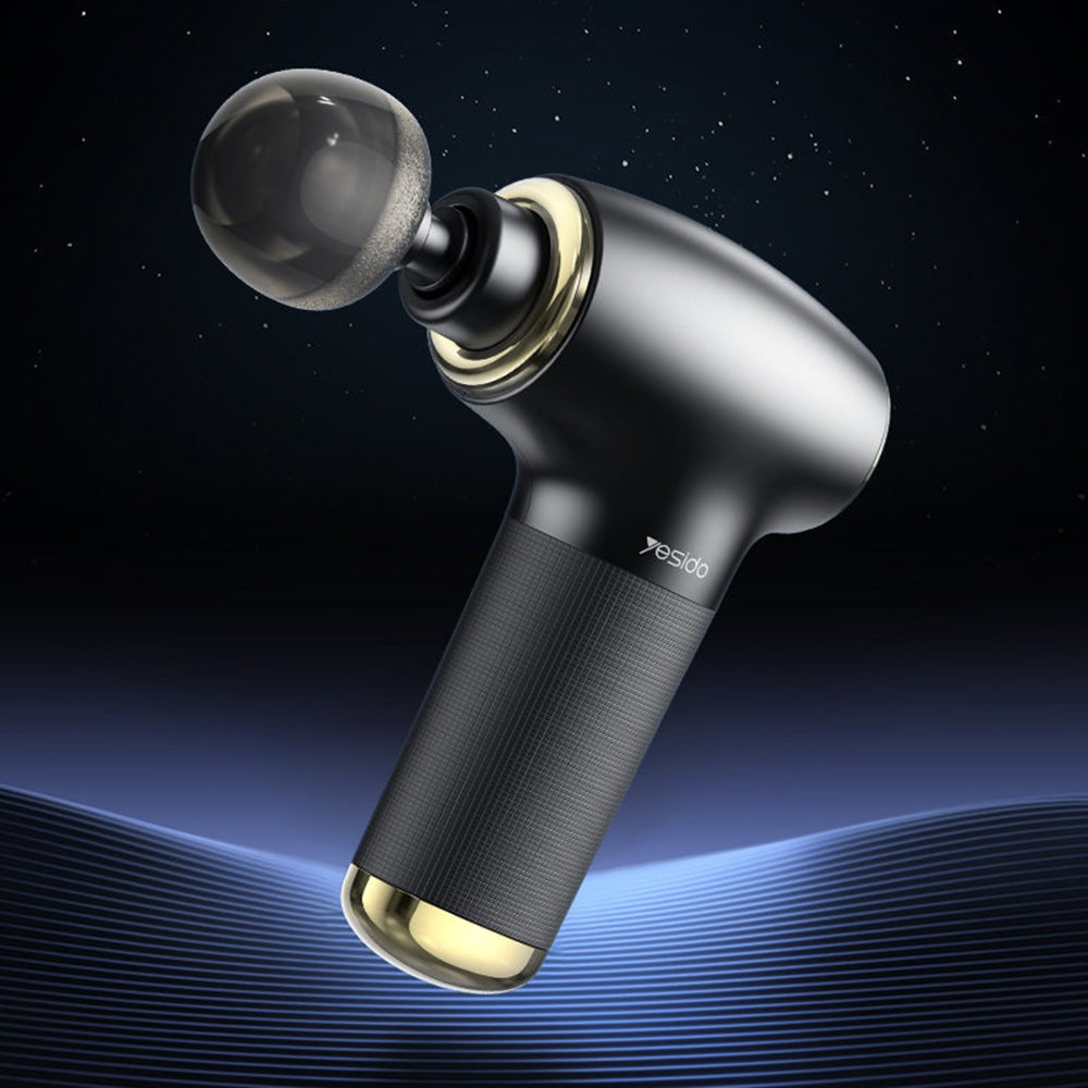 Yesido Mini Portable Massager Gun (MG02), Type-C, 4 Speed Level, 3200RPM, 1500mAh, 10W, Negru