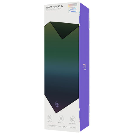 Tastatura/Mouse Proove Mouse Pad Radiance (MPRD00200014), for Gaming, Glowing Effect, Natural Rubber Base, Polyester, 450х400х3mm, Aurora