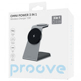 Incarcator Proove Wireless Charging Station Omni Power (WSOP15020003), MagSafe, 3in1, for iPhone, AirPods, Apple Watch, 15W, Gri