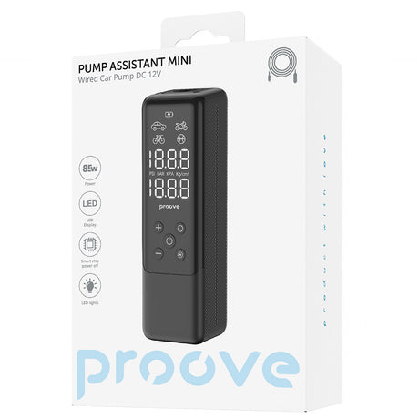 Gadget Proove Car Pump Assistant Mini (PPAM85010901), Portable Compressor, Digital Display, for Cigarette Lighter, 85W, Negru