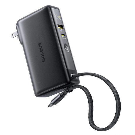 Baterie externa Baseus Nomos NT11 Omni (P10078807123-00), With USB-C Cable, 10000mAh, 67W, Digital Display, Negru Cosmic