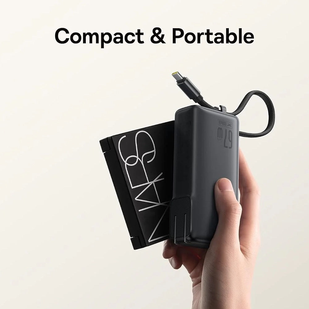 Baterie externa Baseus Nomos NT11 Omni (P10078807123-00), With USB-C Cable, 10000mAh, 67W, Digital Display, Negru Cosmic