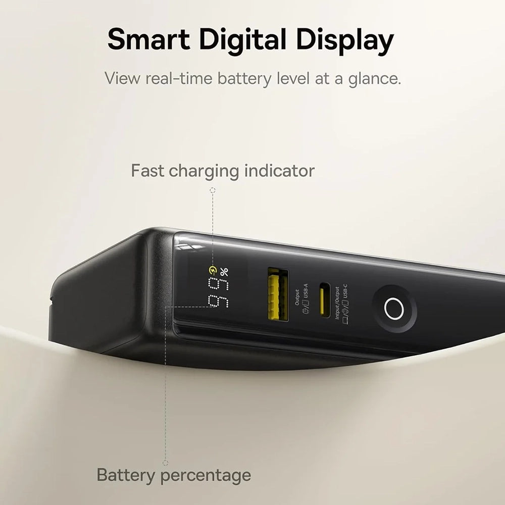 Baterie externa Baseus Nomos NT11 Omni (P10078807123-00), With USB-C Cable, 10000mAh, 67W, Digital Display, Negru Cosmic