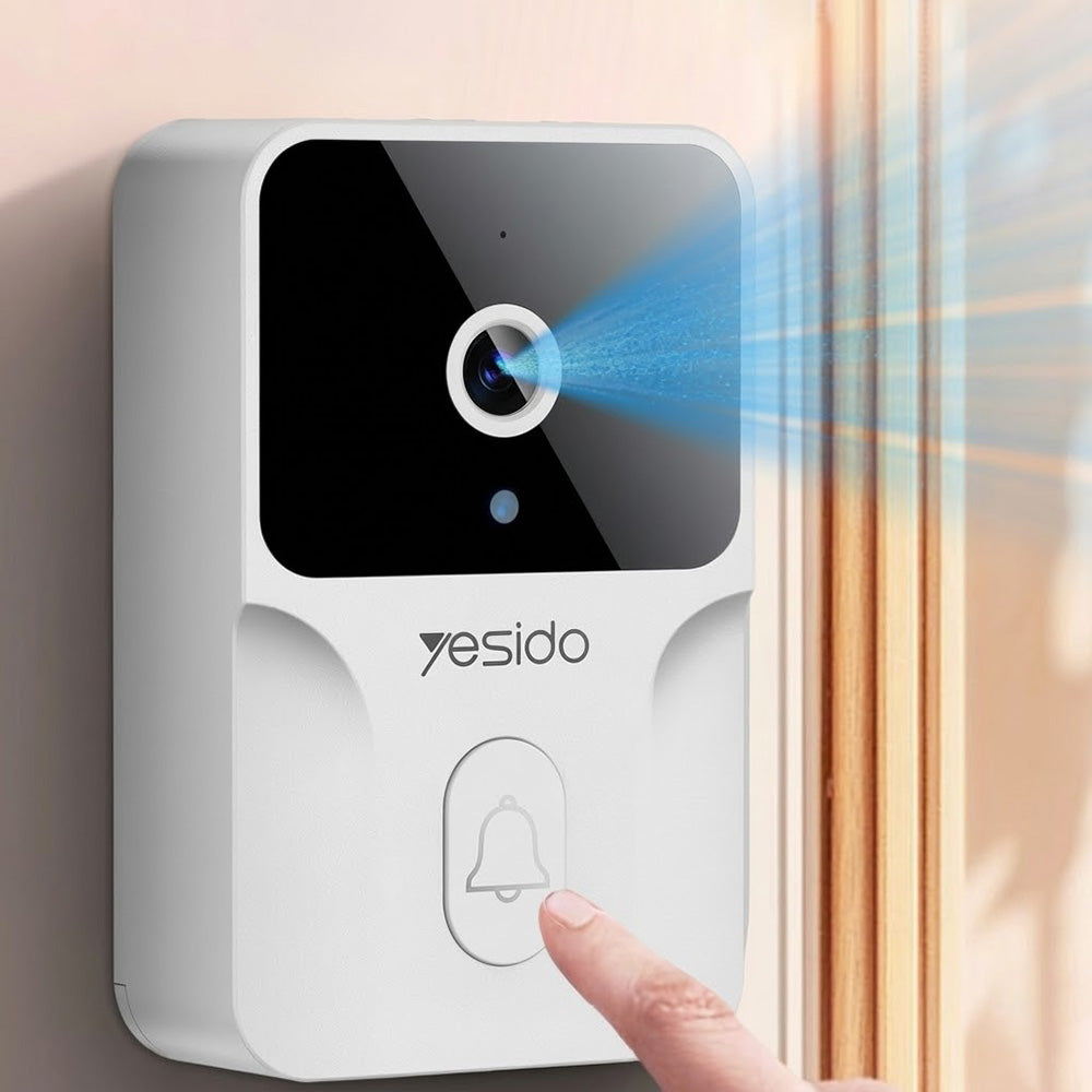 Yesido Wireless Video Intercom Doorbell (KM27), 2.4G, 2K HD 1080*720px, 1000mAh, 4.3" TFT Screen, UK Plug, Alb