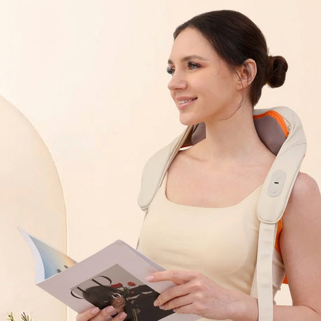 Yesido Neck Massager (MG16), 3 Massage Modes, Integrated Heat Therapy, Shiatsu Kneading Technology, 2000mAh, Bej