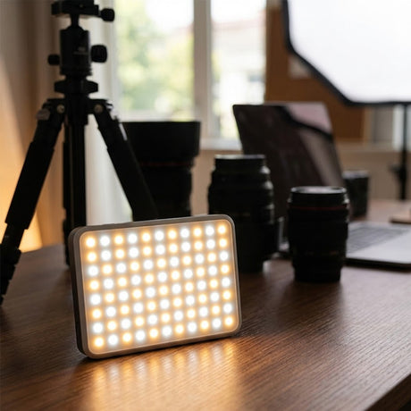Suport Yesido Selfie Light (DH12), USB-C, 3000mAh, 6W, 120 LED, with Clip-on Design, Negru