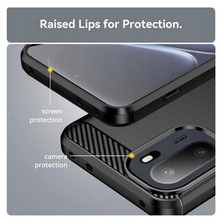 Husa de protectie Techsuit Carbon Silicone compatibil cu OnePlus 15R, Negru
