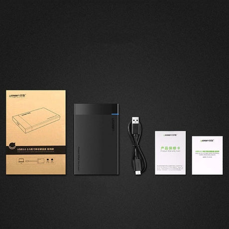 Stocare Ugreen Hard Drive Enclosure US221 (30848), USB to Micro-B Cable Included, HDD/SSD Rack, SATA, 5Gbps, Negru