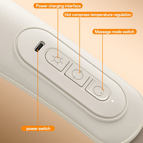 Yesido Neck Massager (MG11), Adjustable, 3 Versatile Massage Modes, Soothing Heat Therapy, 2400mAh, Bej