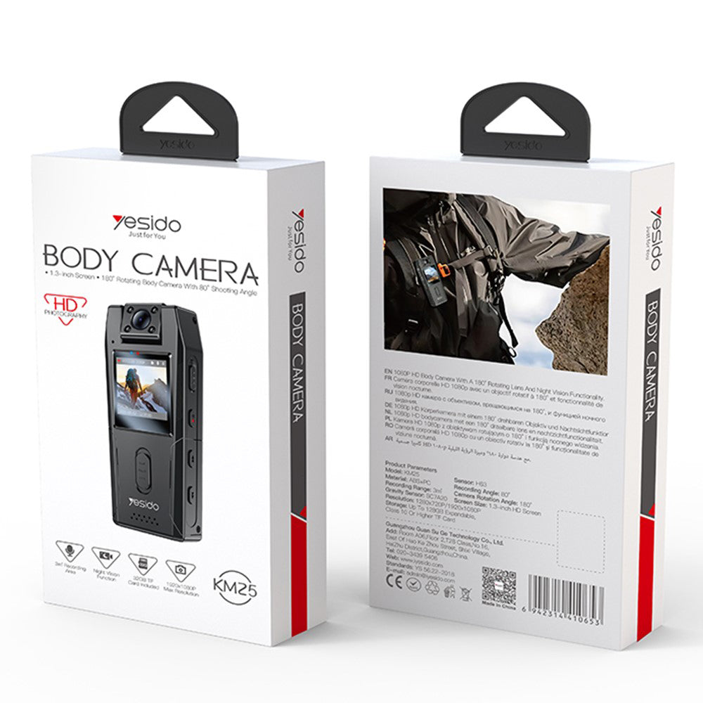 Yesido Digital Smart Camera (KM25), 1.3inch Screen, 1920x1080p, 200MP, Night Vision, Negru