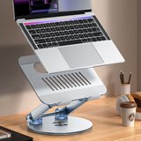 Suport Laptop Yesido LP06, Aluminiu, 360 Rotație, Argintiu