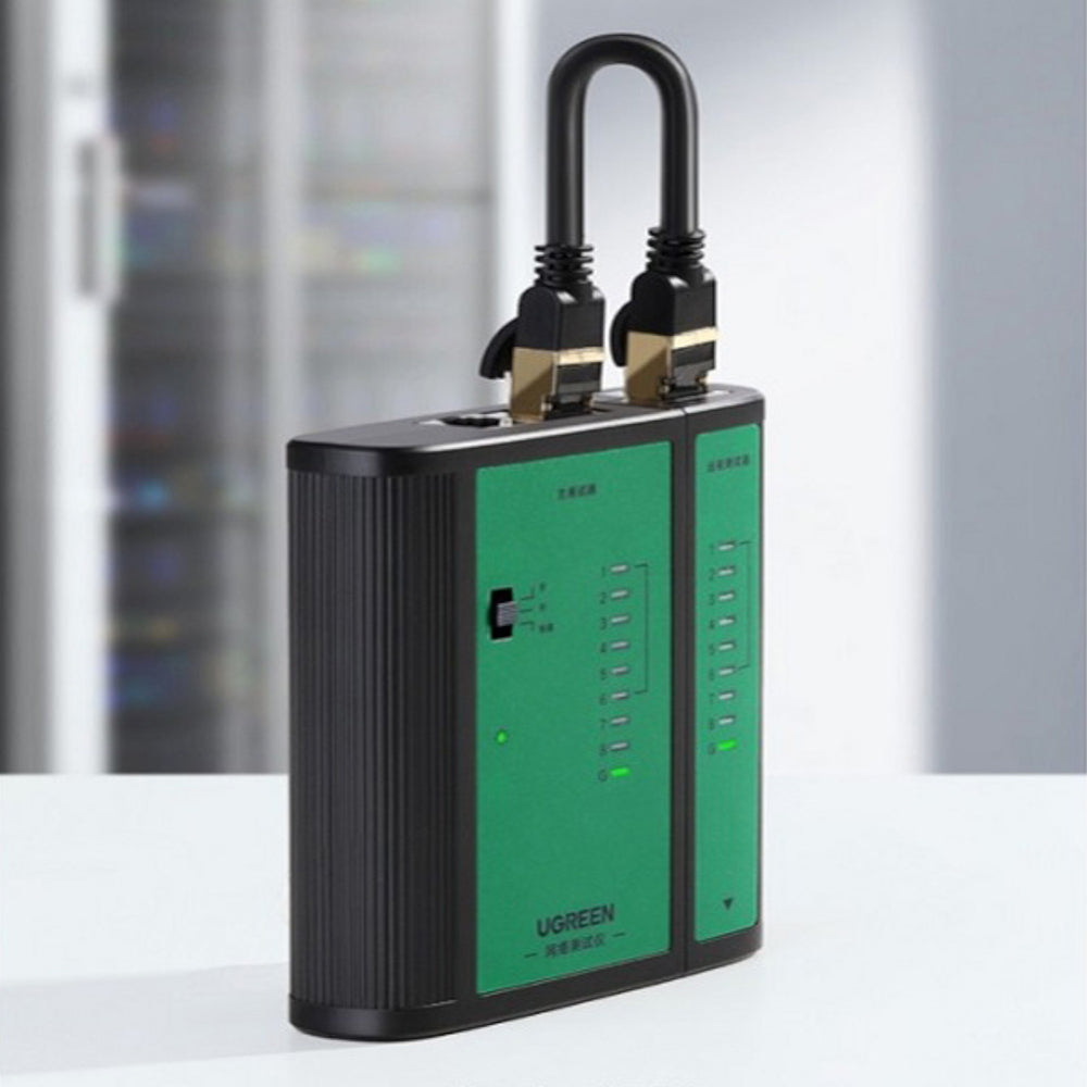 Adaptor Ugreen Network Cable Tester NW167 (10950), 9V Carbon Battery, Ethernet / Telephone Cable, Negru
