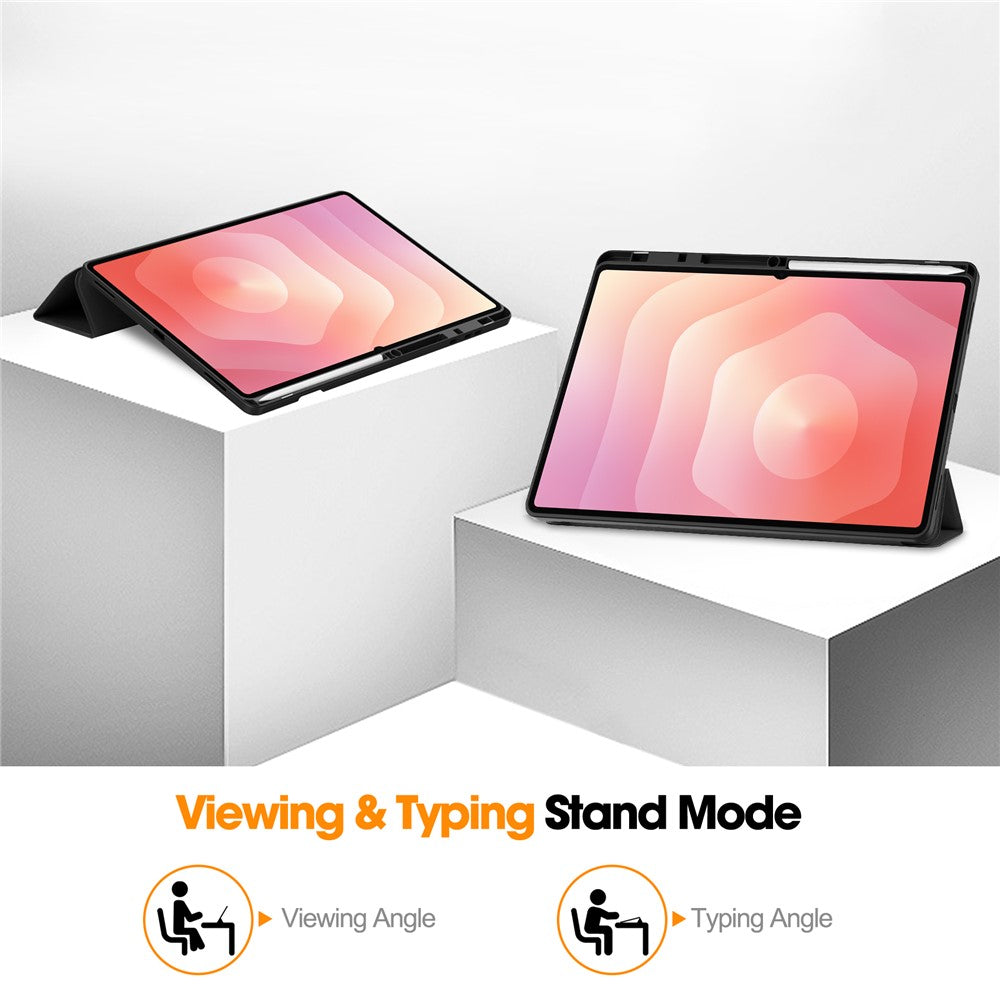 Husa de protectie tableta Techsuit Flex Trifold (with Pencil Holder) compatibil cu Samsung Galaxy Tab S11 Ultra, Albastru Cer