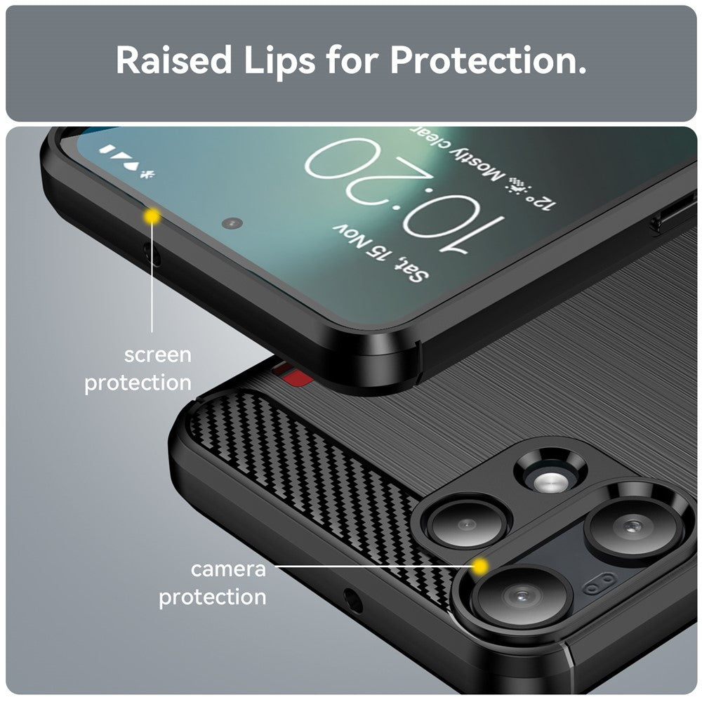 Husa de protectie Techsuit Carbon Silicone compatibil cu Nothing Phone (3a) Lite, Negru