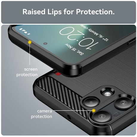 Husa de protectie Techsuit Carbon Silicone compatibil cu Nothing Phone (3a) Lite, Negru