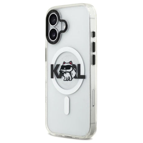 Husa de protectie Karl Lagerfeld IML Choupette Sketch Logo MagSafe (KLHMP17SHGCHGKBT) compatibil cu iPhone 17, Transparent