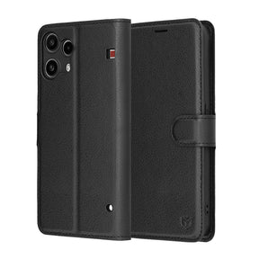 Husa de protectie Techsuit Leather Folio compatibil cu Nothing Phone (3a) Lite, Negru