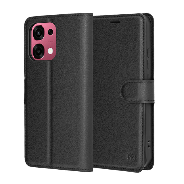 Husa de protectie Techsuit Leather Folio compatibil cu Oppo A6 Pro 4G / A6 Pro 5G, Negru