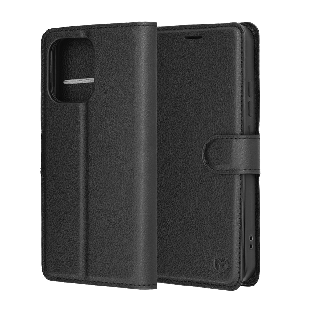 Husa de protectie Techsuit Leather Folio compatibil cu Oppo A6 Pro 4G / A6 Pro 5G, Negru