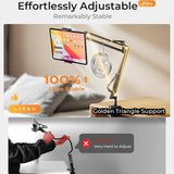 Suport Lisen (YL0223060007), Table Edge Mounting, 360° Rotate, Foldable, Adjustable, for Phone, Tablet 12.9", Negru