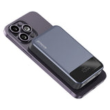 Baterie externa Proove Hoodman (PBH120010003), Type-C, Lightning, Magnetic, with LED Display, Qi, 20W, 10000mAh, Gri