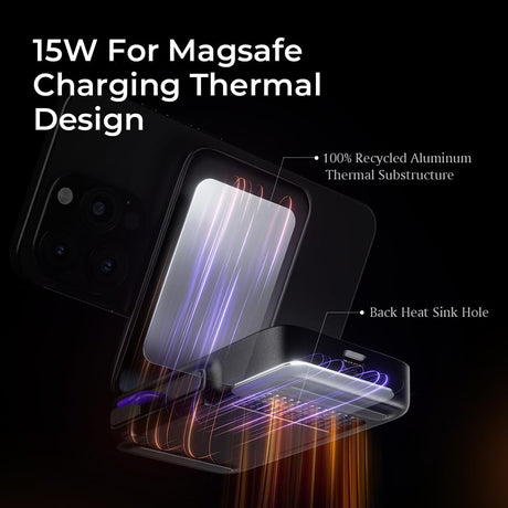 Incarcator Lisen Wireless W106 (YL0424120009), with Wall Charger, MagSafe, Fast Charging, 3in1, Qi2, Foldable, 15W, Gri